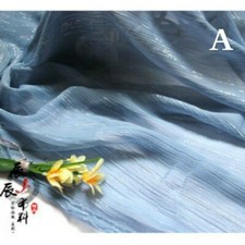 Striped Crepe Voile Sheer Fabric Shine Line Crinkle Pleat Craft Material Curtain