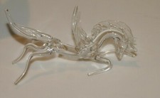 Clear Hand Blown Art Glass Pegasus Winged Horse Figurine BEAUTIFUL