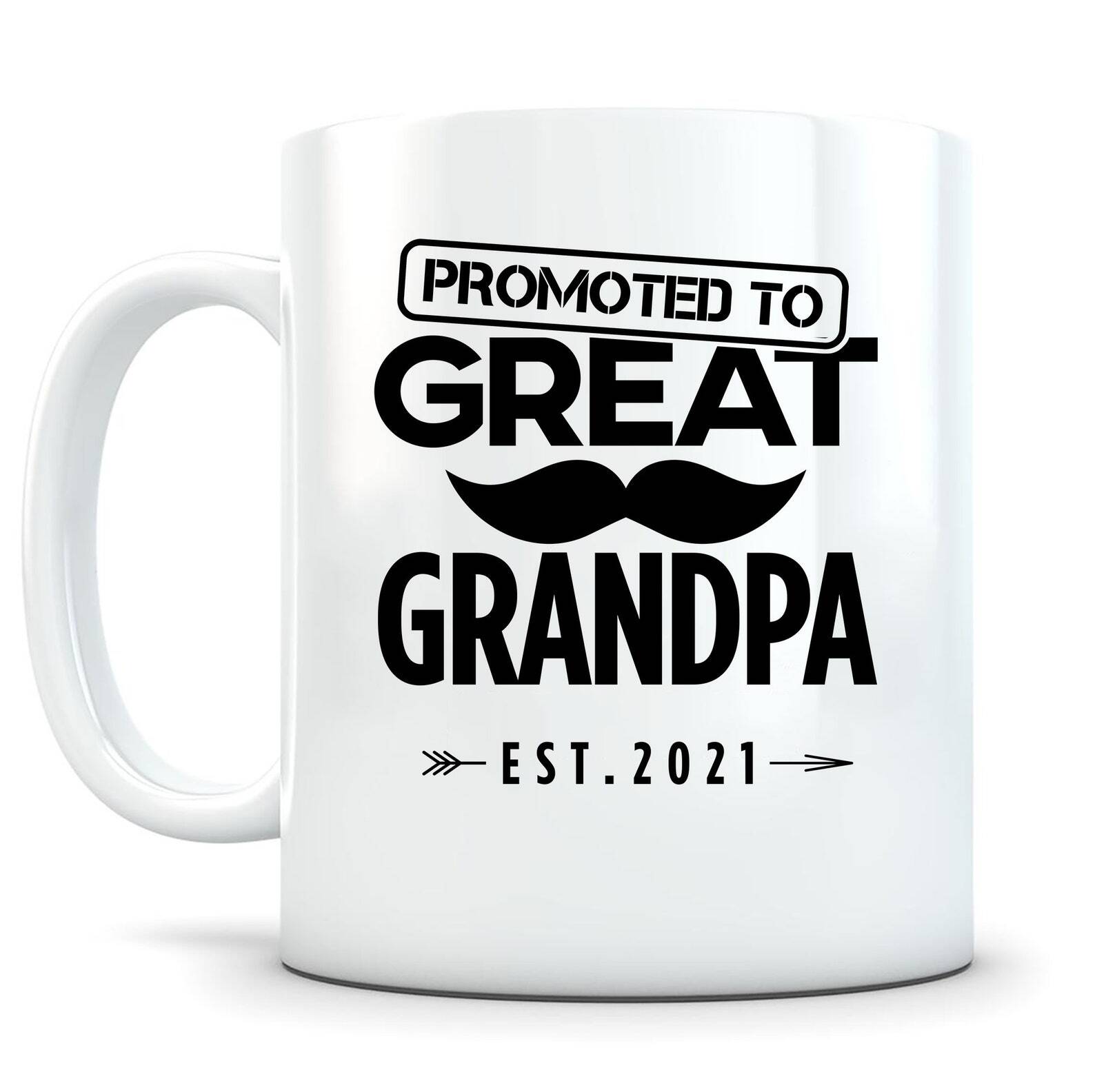 Promoted To Great Grandpa Mug Great Grandpa Mug Pregnancy Reveal Gifts Promoted