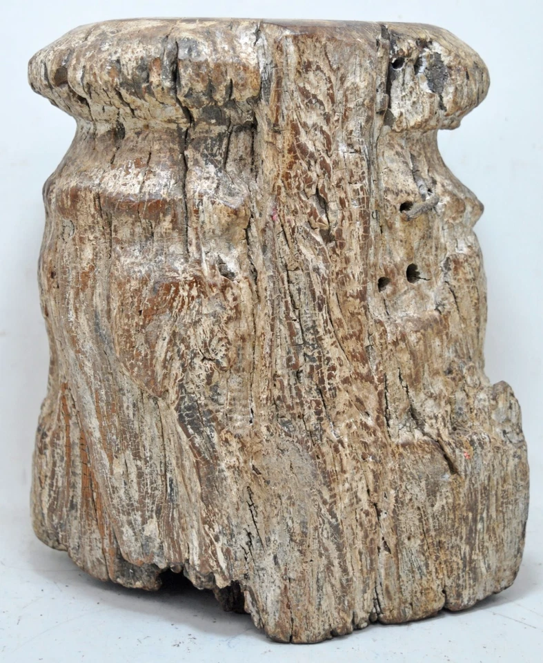 Antique Wooden Column Pillar Candle Holder Stand Original old Hand Carved - Image 2 of 4