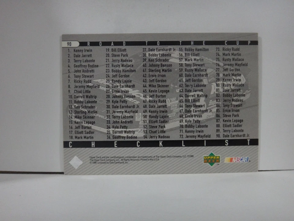 1999 Upper Deck Road to the Cup #90 Dale Earnhardt Jr. CL - NM-MT - Image 2 of 2