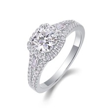 1 CT Cushion Cut MOISSANITE Wedding Engagement Ring Real 925 Sterling Silver