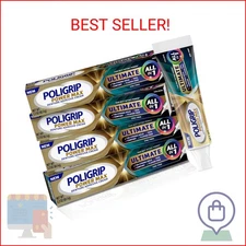 Poligrip Power Max Ultimate All-In-1 Denture Adhesive Cream, Zinc Free, 2.2 oz (