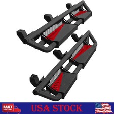 For 2018-2024 Jeep Wrangler Jl 4 Doors 2 Stairs Side Step Rails Running Boards
