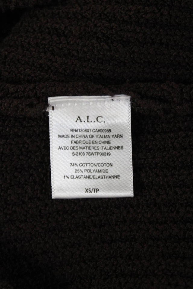 Camiseta sin mangas recortada ALC para mujer marrón cuello en V sin mangas lisa talla XS Foto 4 de 4