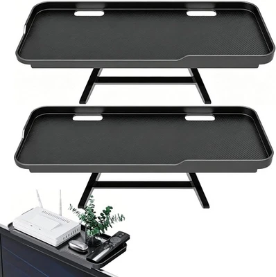 teiliger Computermonitor-Top-Montagehalterung Verstellbares Kabelbox-Mount-Regal - Bild 1 von 4