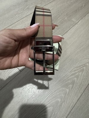 Burberry Men\'s Check Belt in Archive Beige ITGIOLIN681MP 32/80 - Beige/Black BURBERRY Archive Beige / Black Vintage Check E-Canvas  main image 2