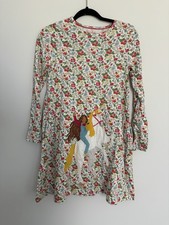 Mini Boden Unicorn Applique Floral Cottagecore Dress Kids 11-12 Years
