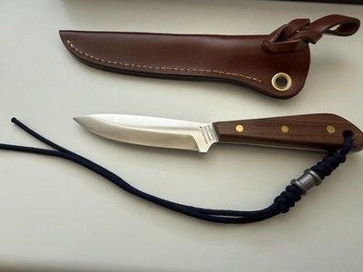 D.H. Russel Grohmann Boat Knife #R3S Rosewood w Sheath & Custom Paracord Handle