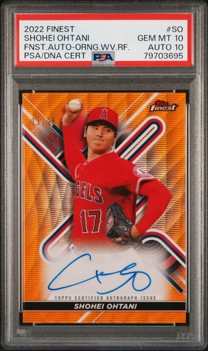 2022 TOPPS FINEST FINEST AUTOS #SO SHOHEI OHTANI /25 PSA 10 AUTO 10 PSA 20 Pop 2