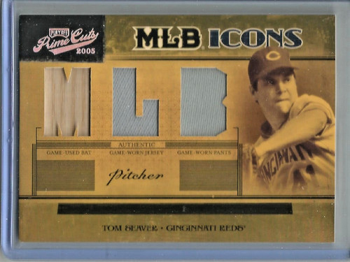 Tom Seaver 2005 Playoff Prime Cuts MLB Icons Game Used Jersey-Bat #06/10