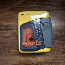 Sony Sports Walkman AM/FM Radio Cassette Player WM FS1397 Yellow Working Tested