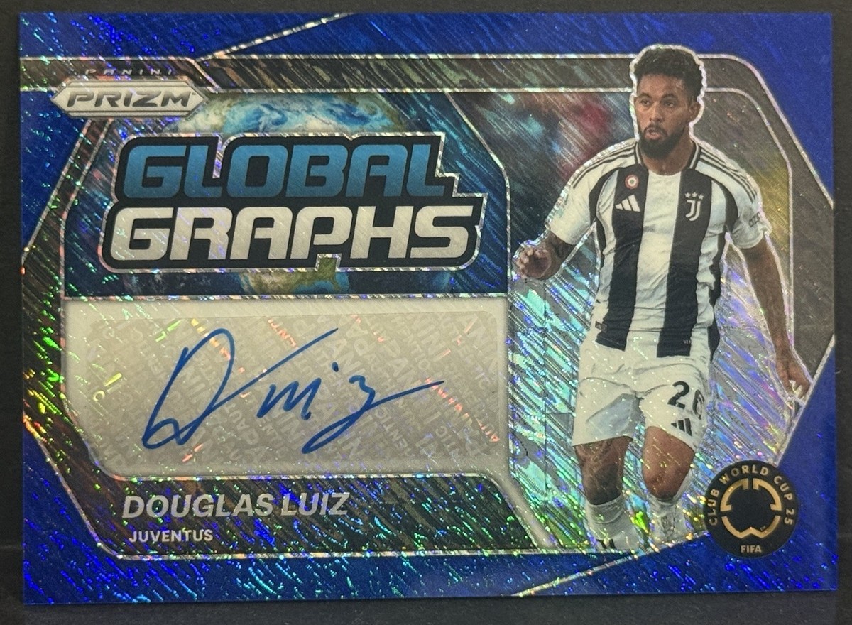 2025 Panini Prizm FIFA Club World Cup FOTL Douglas Luiz Auto Blue
