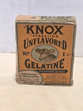 Vintage 1930'S Knox Unflavored Gelatine No. 1 SEALED Box