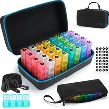 Monthly Pill Organizer 4 Times a Day, Pill Box Organizer with 32 Daily Compartme