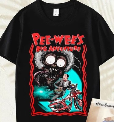 Pee Wee Herman Big Adventures Black Cotton Men's T-Shirt