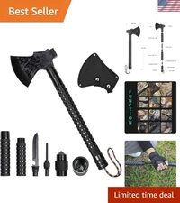 Complete Survival Camping Axe Kit: Hammer, Compass, Whistle & More Included