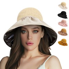 Wide Brim Straw Sun Hat Foldable UV Protection Women Beach Summer Hat