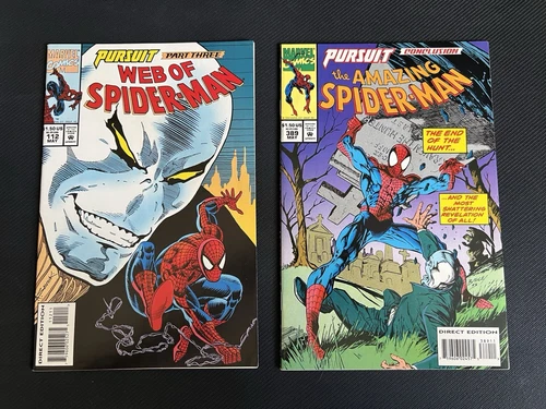 Amazing Spider-Man #389 & Web Of # 112- NM - Pursuit Parts 3 And 4! - W/CARDS