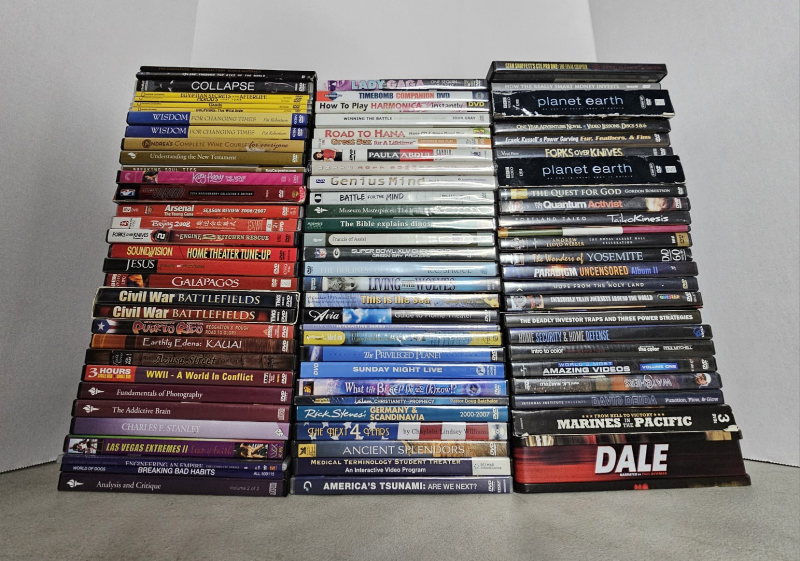 Wholesale Lot 50+ Dvd Documentary Docs Educational War Food Music Art Nature