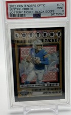 2023 Panini Contenders Optic Lottery Ticket Black Scope Justin Herbert 24/25 PSA