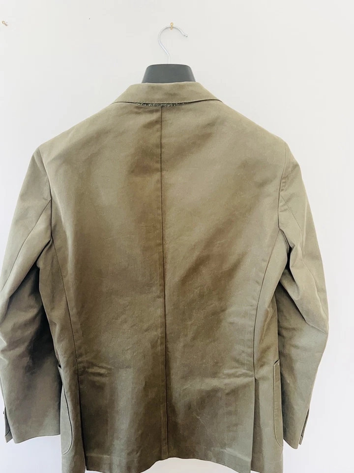 Chaqueta Blazer Abrigo Deportivo DRAKE'S Verde Sarga Algodón Talla US 38 / EU 48 Italia - NUEVO Foto 2 de 4