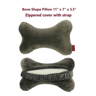 11x7x3.5 Bone Pillow Neck Head Rest Memory Foam Travel Trip Posture Support Grey