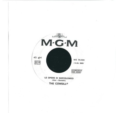 45 RPM Jukebox Edition 7 Inch Single The Cowsills Bartolomeo / Vola Con Noi JB