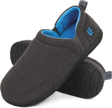 Men'S Slippers Two Tone Comfy Memory Foam Slip-On Indoor Outdoor House Shoes Bed