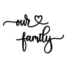 Our Family Wall Decor Metal Family Signs Rustic Wall Hanging Decoration for B...