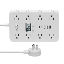 16 Outlet Heavy Duty Surge Protected Power Outlet With Individual Switch 4.9 FT 