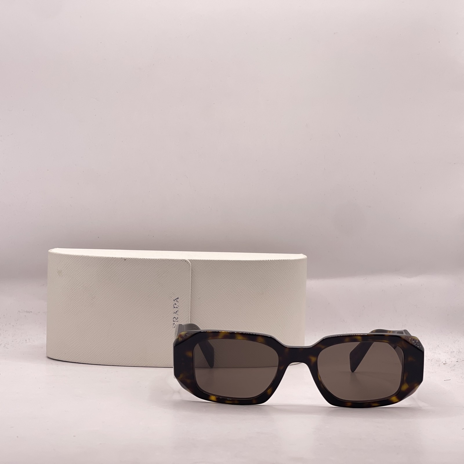 Prada Womens Thick Chunky Square Sunglasses SPR17W Tortoise/Brown