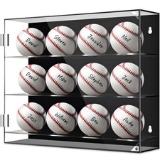 Acrylic Baseball Display Case Wall Mounted Display Holder Shadow Box Clear Baseb