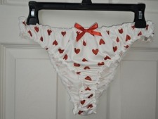 Girly Vintage Heart Bikini Panties. Size Large