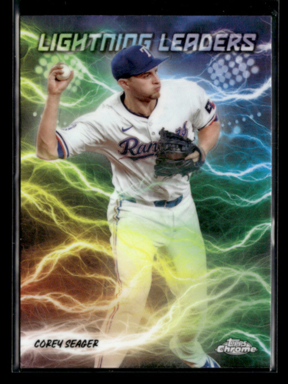 Corey Seager 2025 Topps Chrome Baseball Lightning Leaders #LL-9 SSP Rangers