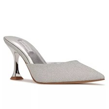 New Nine West Women's Bridal Hott Pointy Toe Dress Mules Size 6.5