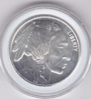 INDIAN - BUFFALO - ONE OUNCE FINE SILVER ROUND 999 IN CAPSULE