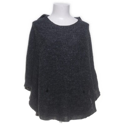 Multiblu, Poncho, Größe: S/M, Grau, Acryl/Polyamid, Fischgräte, Damen #RpE