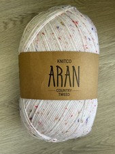 Knitco Aran Country Tweed knitting / crochet yarn in White with fleck. 1 x 400g.