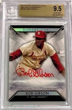 2019 Topps Diamond Icons Bob Gibson Autograph RED INK /25 BGS 9.5 w/10 AUTO