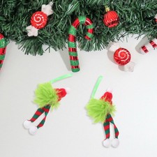 6 Pcs Christmas Tree Decorations Plush Hanging Ball Hat Ornament