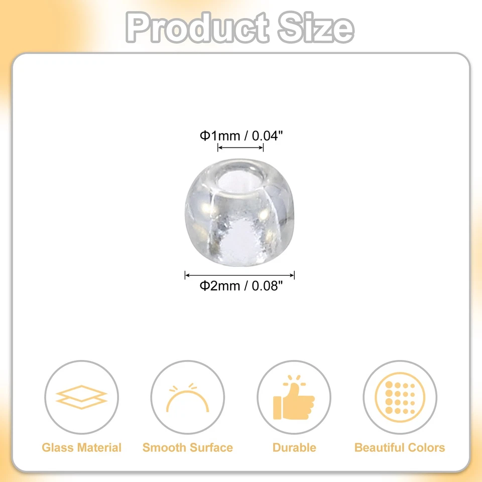 2000 шт. стеклянные бусины, 2 мм мини стеклянные бусины-разделители семян, смешанные цвета - Изображение 2 из 4