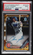 2019 Bowman Draft Chrome Pick Gold Refractor /50 Chase Strumpf PSA 9 Auto j6a