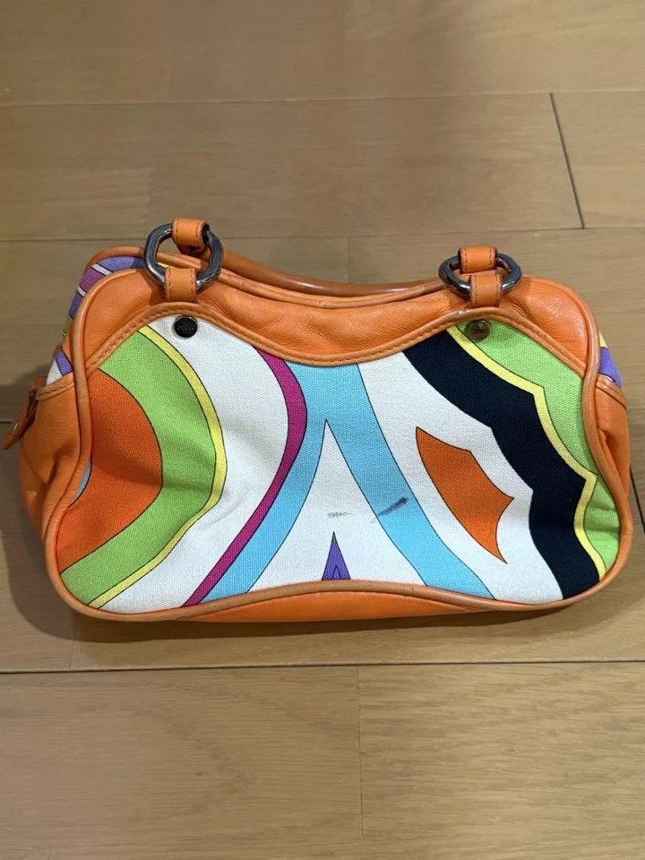Bolso Cartera Emilio Pucci Multicolor Geométrico Lona Cuero Borde Italia Para Mujer’s Foto 2 de 4