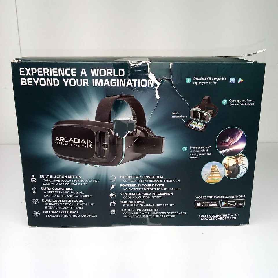 Arcadia Virtual 360 Reality Headset Smart Phones Google Apple - Image 3 of 4
