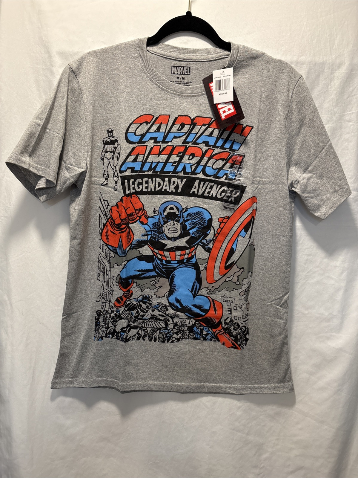 VINTAGE STYLE Marvel Comics CAPTAIN AMERICA T-Shirt MENS MEDIUM NEW The Avengers