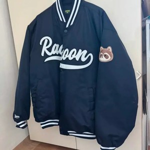 Take It Easy Raccoon Baseball Jumper (Navy S)