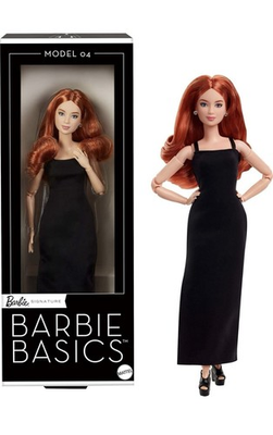 #ad Barbie Basics Model 04 MTM Collector Doll with Red Curly Hair Black Dress $39.99