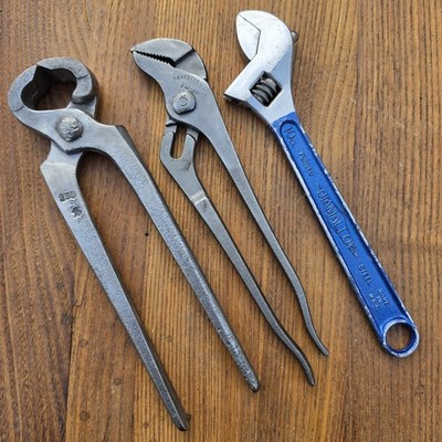 Vintage Pliers Cutters Adjustable Wrench Kraeuter Diamalloy Blacksmith