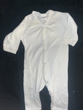 Vintage Carter's White Ribbed Cotton sleeper Long Sleeve Snap 3-6 Months